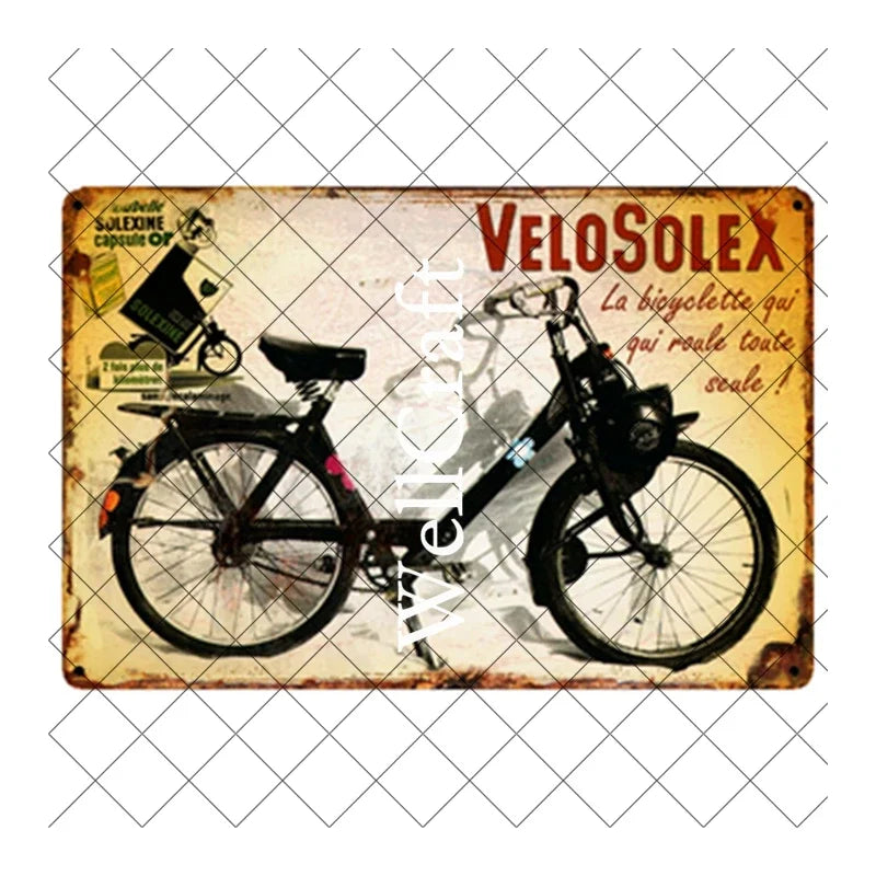 [ WellCraft ] Bicycle Velosolex Tin Signs Retro Bike Wall Plaque Pub Decor WX-11 vintage decor  home decor  room decor