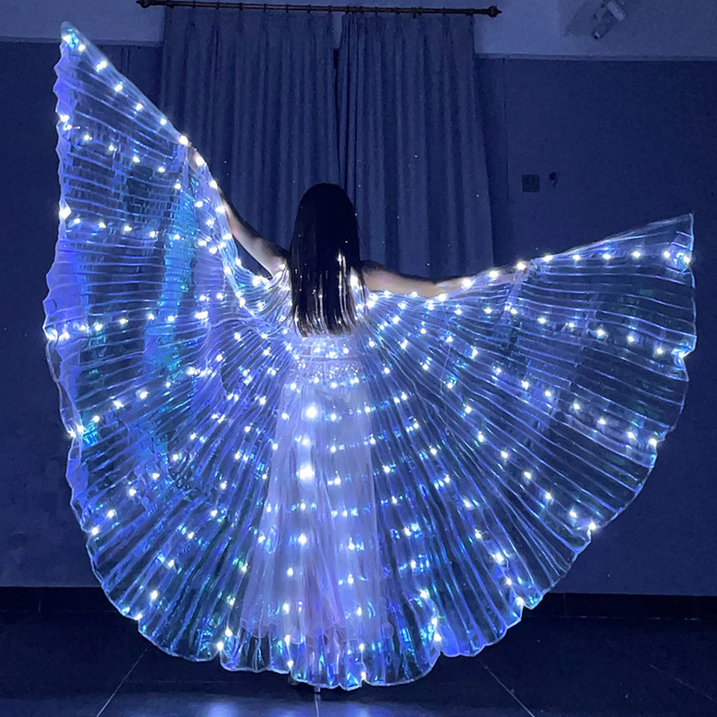LED Isis Wings Belly Dance Wings LED Butterfly Wings Glowing Costume Performance Clothing for Carnival Halloween Christmas Party