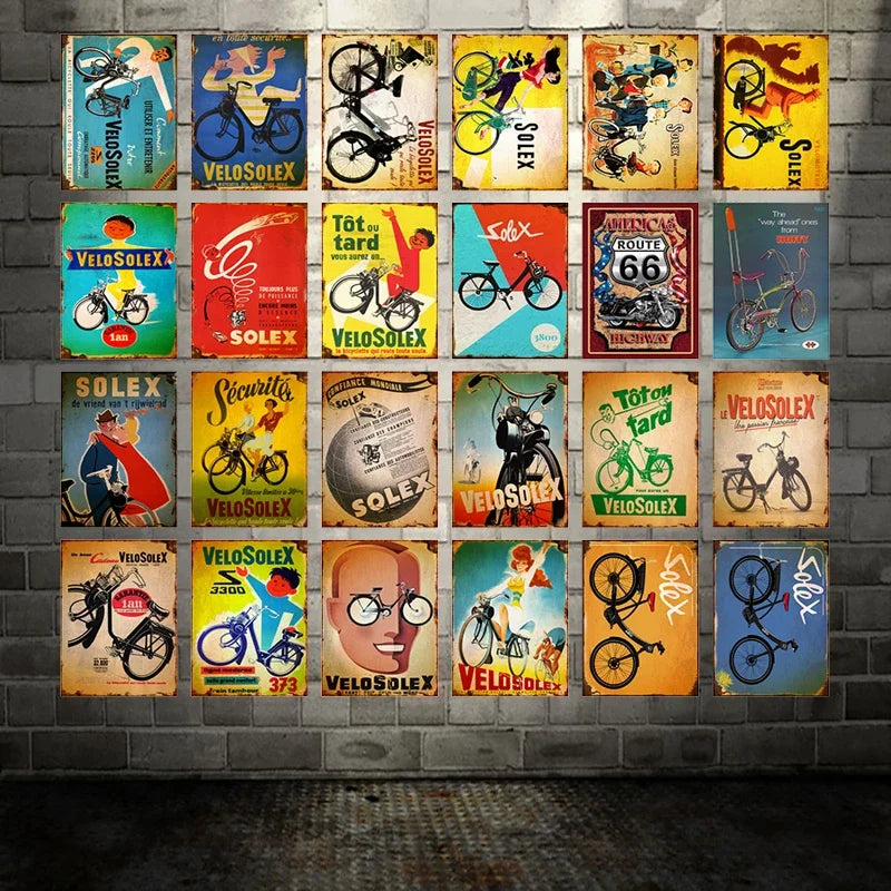 [ WellCraft ] Bicycle Velosolex Tin Signs Retro Bike Wall Plaque Pub Decor WX-11 vintage decor  home decor  room decor