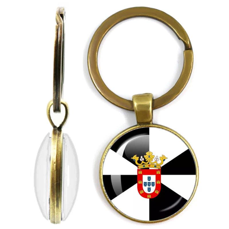 National Flag Glass Double-Sided Keychain Ethiopia Islas Canarias Kenya Sudan Madeira Melilla South Sudan Ceuta Seychelles
