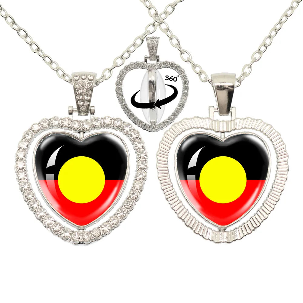 Australian Aboriginal Flag National Emblem Dangle Glass 25mm Key Chain Fashion  Key Chains Glass Cabochon Lady  Key Chains Jewel