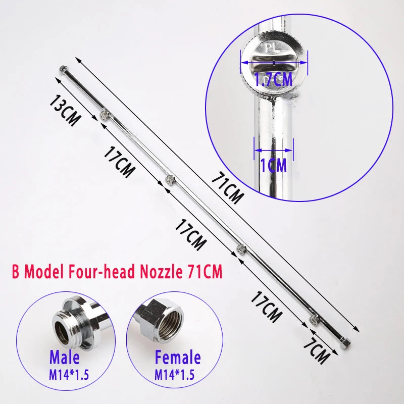Water power spray gun Stainless Steel 3 head nozzle /4 Head nozzle /5 head nozzle Garden agricultural power spray gun