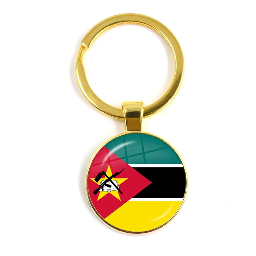 South Africa,Mozambique,Liberia,Cameroon,Cape Verde,Papua New Guinea,Algeria,Belgium,Portugal National Flag Keychains For Gift