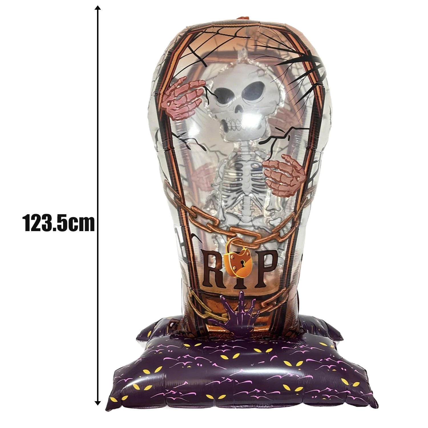 Halloween Balloon Giant Ghost Pumpkin Skull Castle Aluminum Film Standing Balloon for Halloween Party Yard Garden Scary Decor