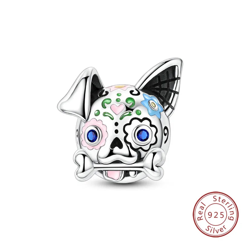 Halloween Charm Bead Pendant 925 Sterling Silver Pumpkin Witch Doll Skeleton Mummy Candy Charm Fit Original Bracelet DIY Jewelry