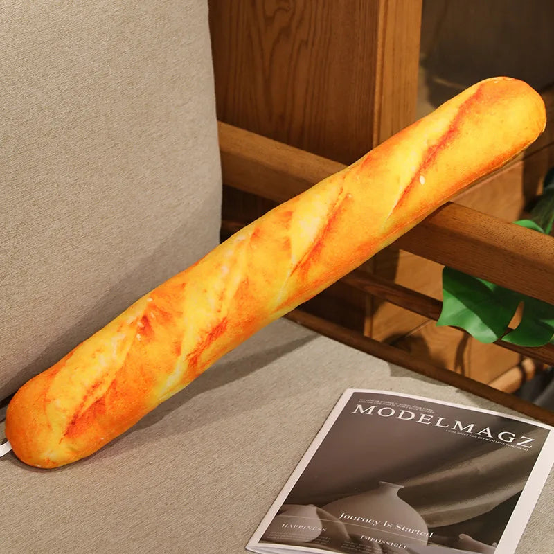 Creative French Bread Plush Pillow Stuffed Baguette Croissant Hotdog Plushie Peluche Party Prop Decor Sleeping Companion Cushion