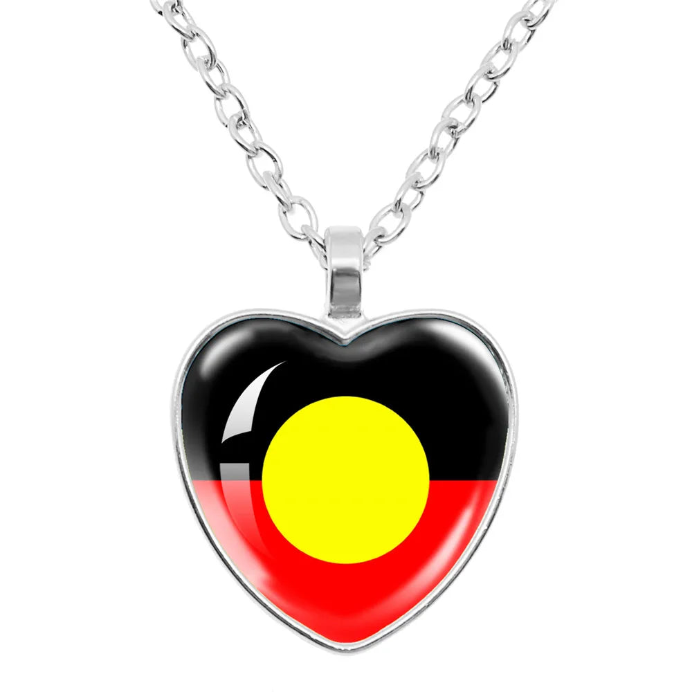 Australian Aboriginal Flag National Emblem Dangle Glass 25mm Key Chain Fashion  Key Chains Glass Cabochon Lady  Key Chains Jewel