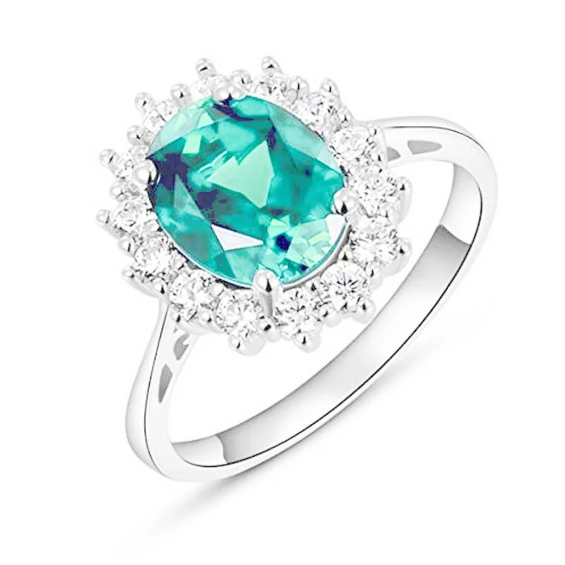 Cut 3.2ct to create blue Zircon ring original charm engagement ring