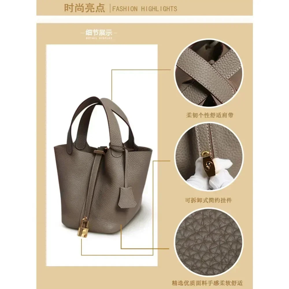 Classic bucket bag, fashionable handbag, built-in makeup bag, trendy and versatile new women's bag, commuting bag