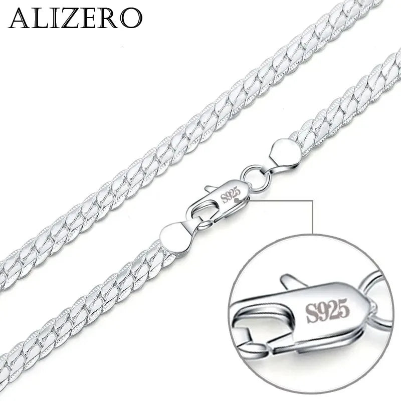 8 Inch 18K Gold Bracelet 5MM Sideways Chain Bracelet For Woman Men Fashion Wedding Engagement 925 Sterling Silver Jewelry Gifts