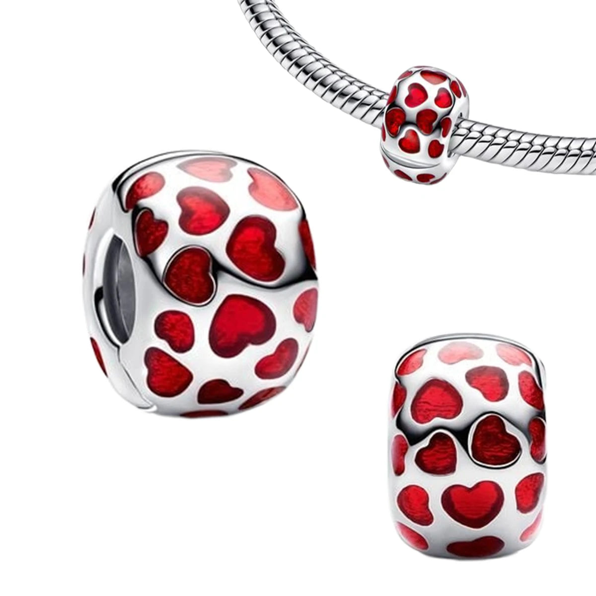 Pink Bow Ring Set Original 925 Sterling Silver Colorful Zircon Ring Earrings Bracelet Necklace Original DIY Women's Jewelry Gift