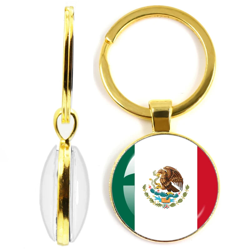 National Flag Glass Double-Sided Keychain Ethiopia Islas Canarias Kenya Sudan Madeira Melilla South Sudan Ceuta Seychelles