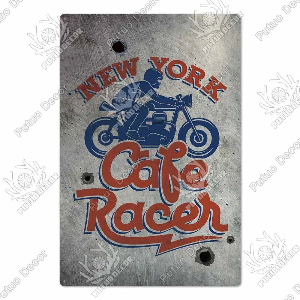 Putuo Decor Cafe Racer Vintage Tin Sign Plaque Metal Wall Art Stickers Garage Man Cave Pub Bar Retro Poster Iron Painting