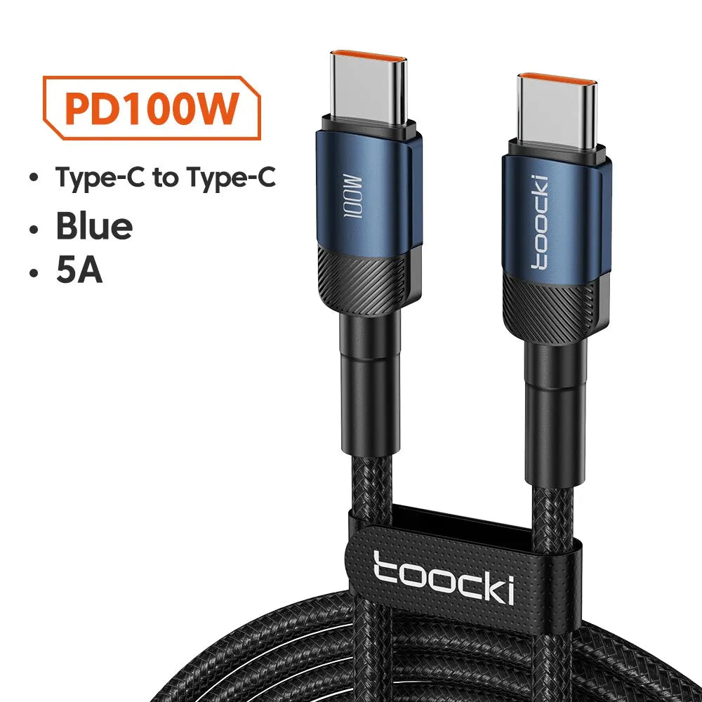 Toocki USB Type C Cable Fast Charging USB C Charger Cord For iPhone 15 14 13 12 11 Huawei P40 P30 Realme Oppo Oneplus Power Bank