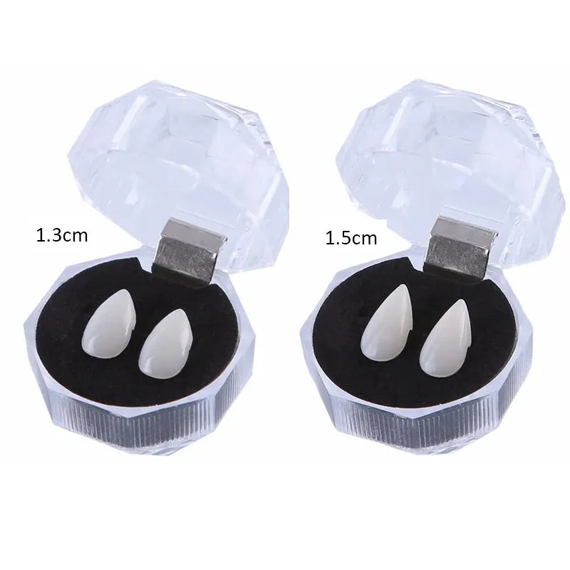 Vampire Teeth Fangs Dentures Props Halloween Costume Props False Teeth Solid Glue Denture Adhesive Halloween Party Decor