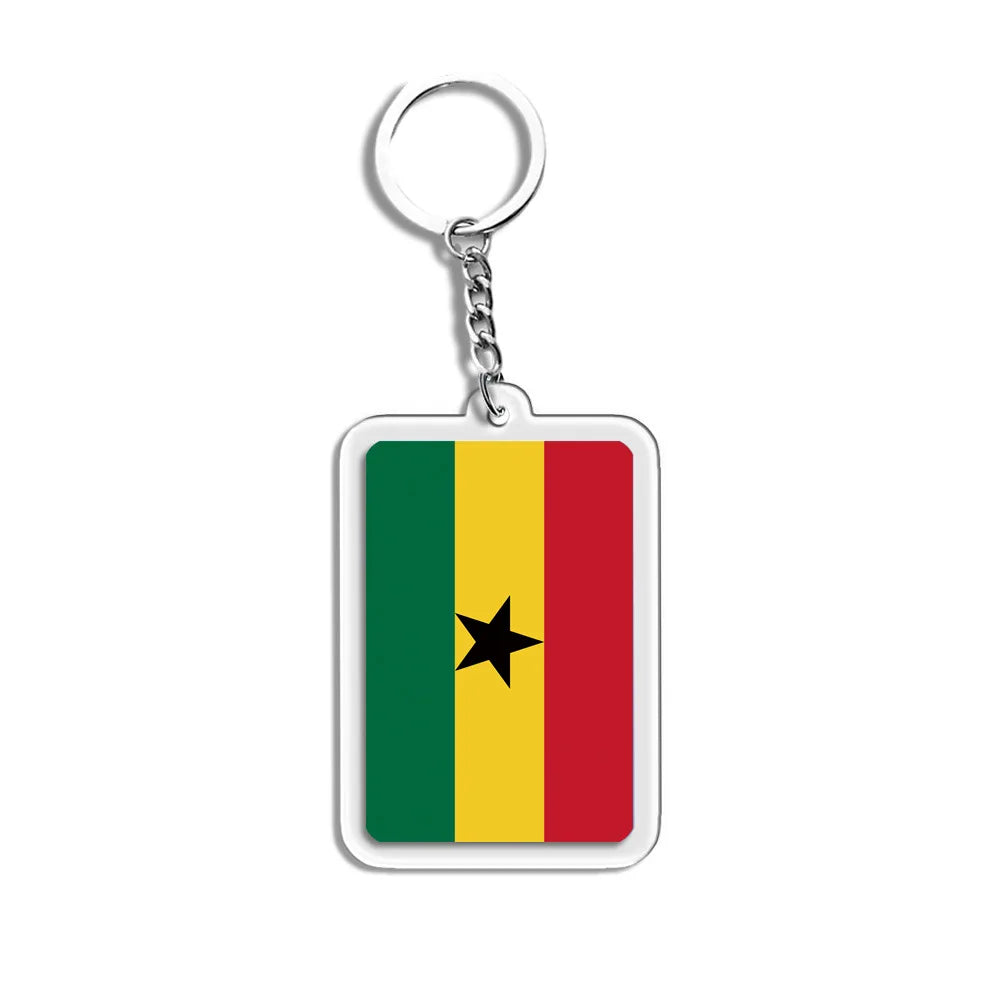 National Flag Keychain Serbia Spain Argentina USA Brazil France Portugal Denmark Poland Tunisia Flags Football Keyring Gifts