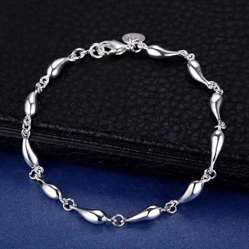 New 925 Sterling Silver Bead Heart High Quality Romance Bracelet Chain For Women Engagement Party Wedding Jewelry Gift