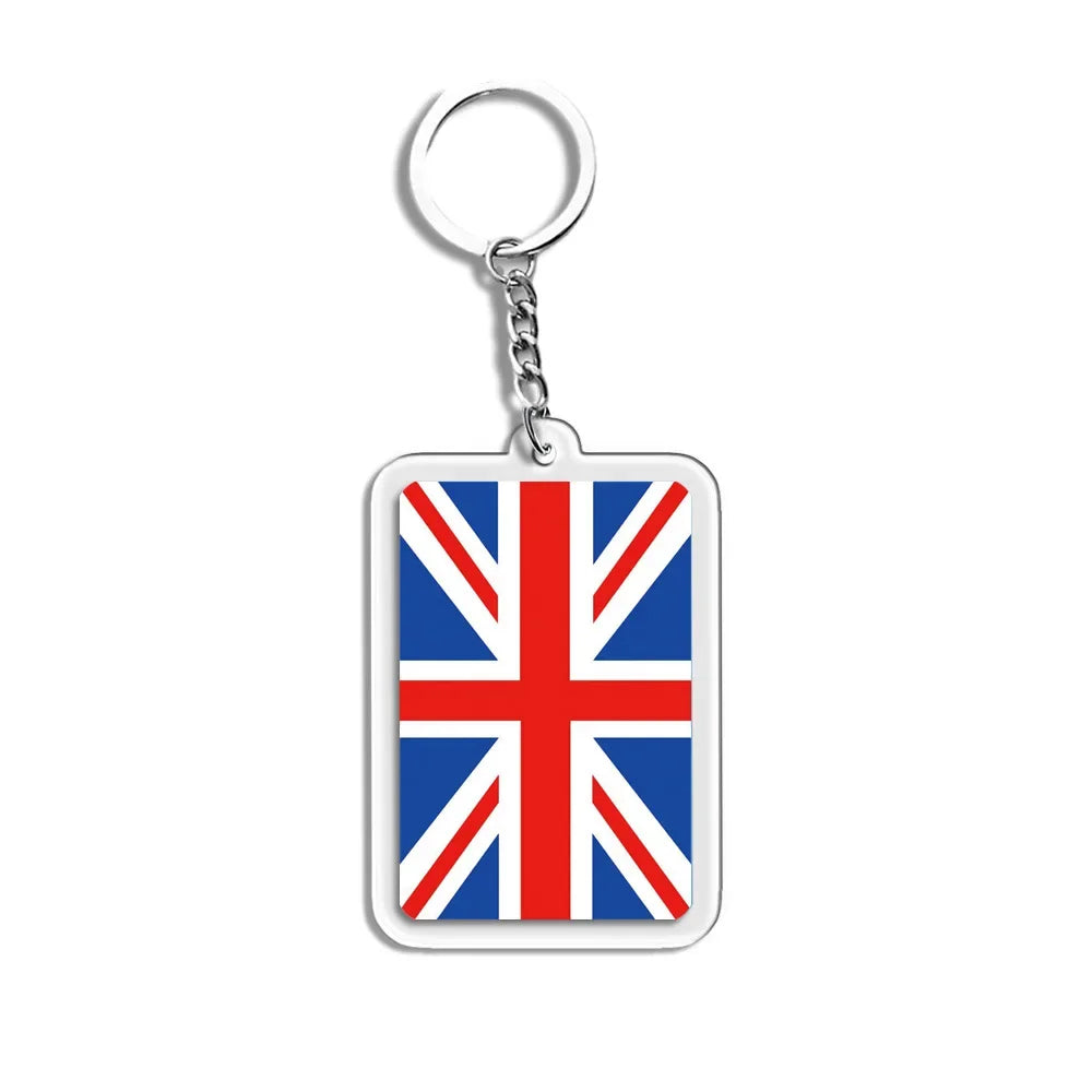 National Flag Keychain Serbia Spain Argentina USA Brazil France Portugal Denmark Poland Tunisia Flags Football Keyring Gifts
