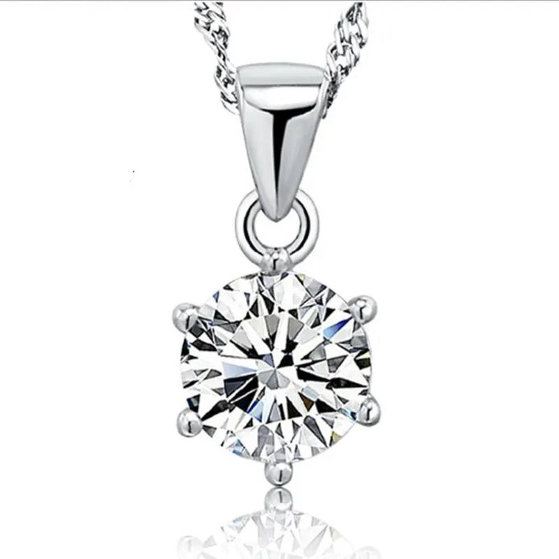 925 Sterling Silver Necklace Pendant Zircon High Quality Chain For Women Luxury Fashion Wedding Engagement Jewelry Party Gifts