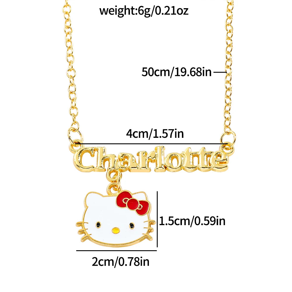 Sanrio HelloKitty Collection Sweet Cute Creative Enamel Pendant Necklace Fashion Charm Jewelry Girl Party Gift