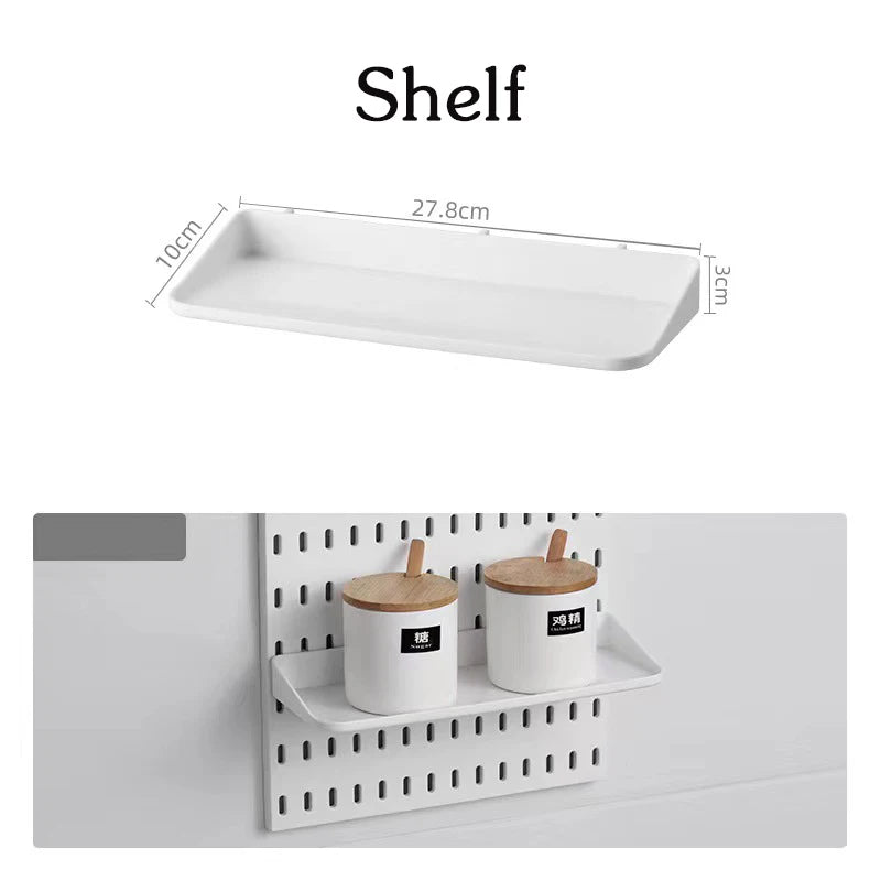 DIY Pegboard and Accessories, Multifunction Kitchen Organization, No Drill, Shelf, Wall Panels, Wall-Mounted Storage Rack