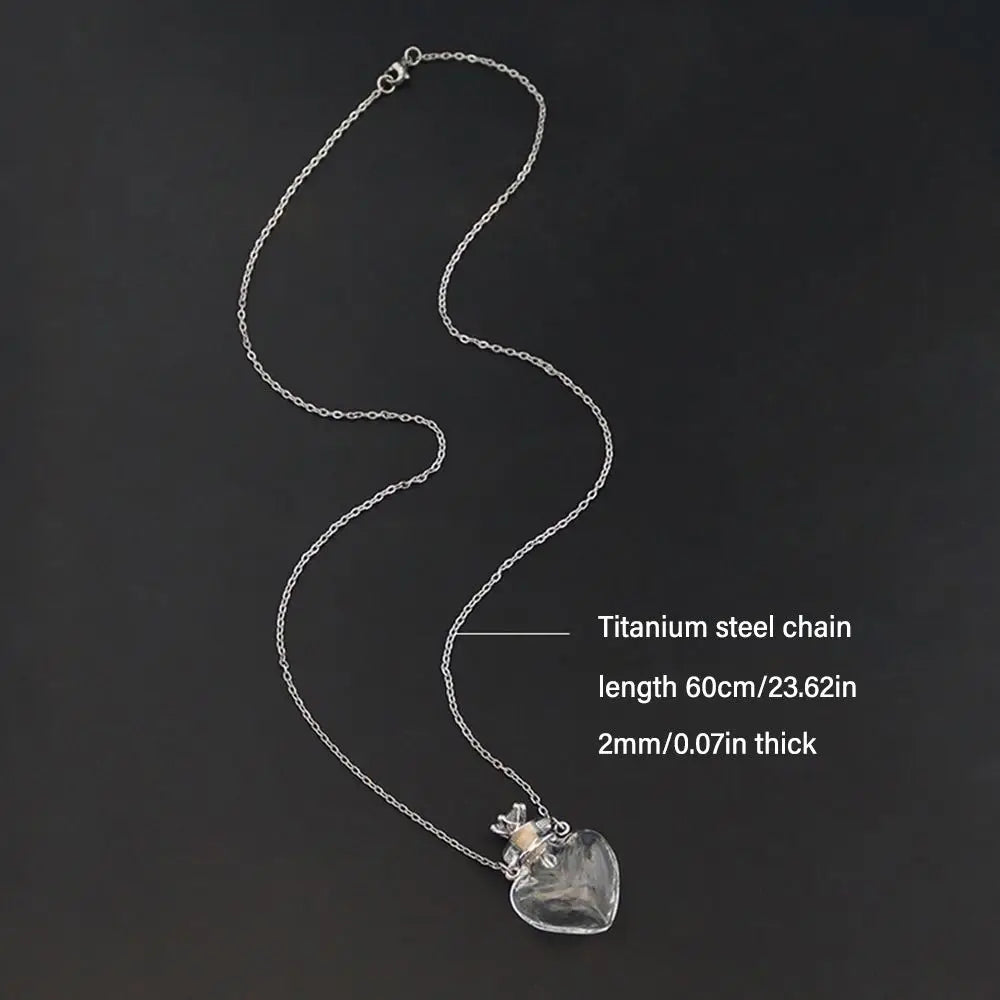 Natural Dandelion Pendant Necklace New Design Ball Transparent Glass Pendant Wishing Bottle Necklace Handmade Fashion Jewelry