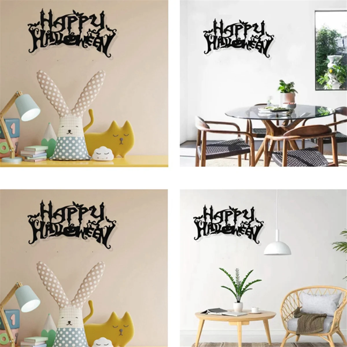 Halloween Theme Decor, Wall Art Decorations, Indoor Livingroom Black Classic Room Decor Wall Decor Metal Wall Hanging