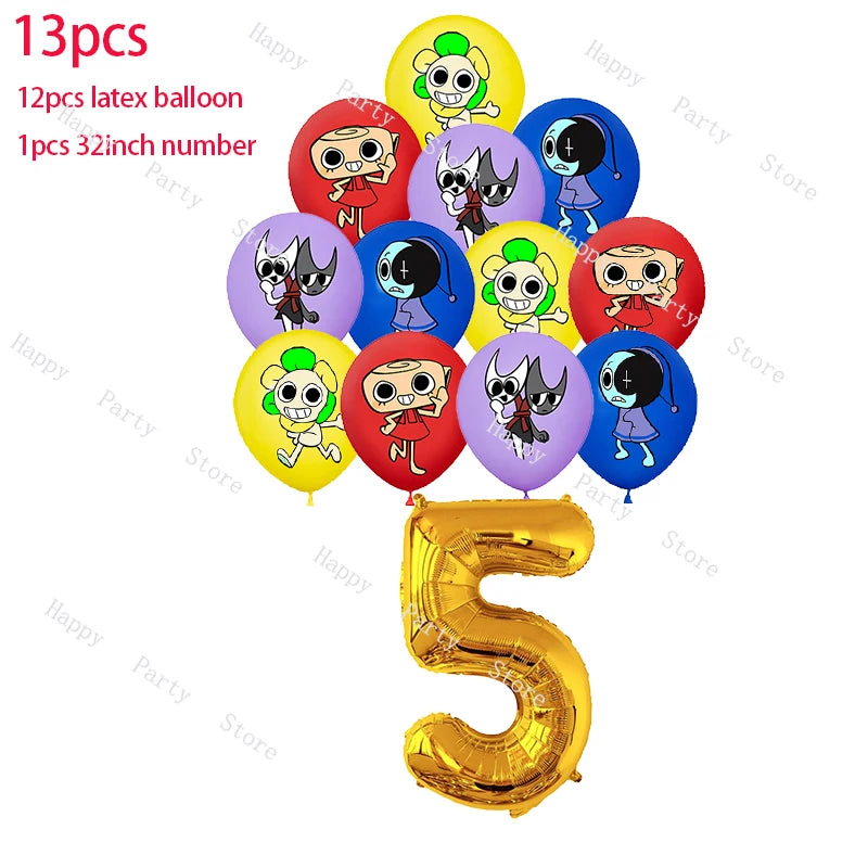 Dandy's World Birthday Party Decoration Split Sales Balloon Backdrop Cake Topper Dandy's World Birthday Party Supplies