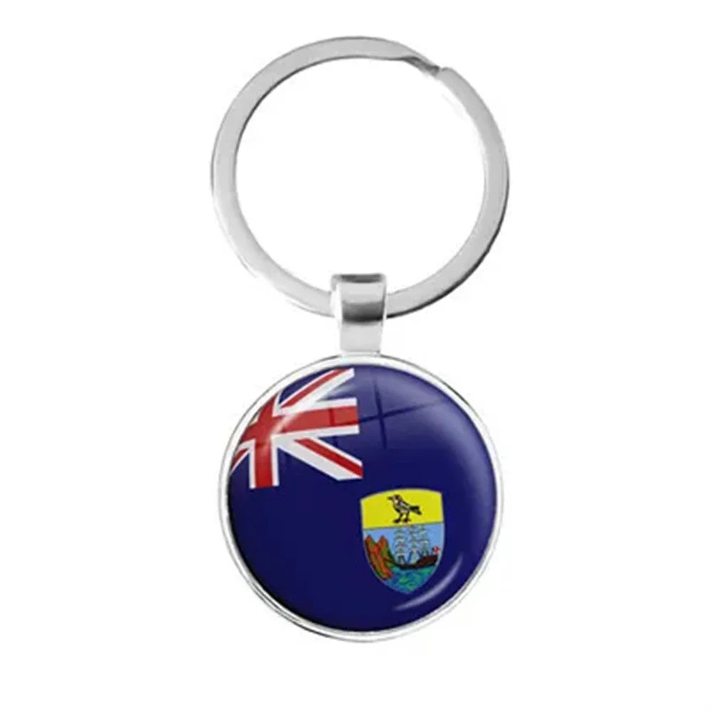 Western Sahara,Guinea,Saint Helena,Niger,Guinea-Bissau,Benin National Flag Keychain 25mm Glass Cabochon Key Rings For Gift