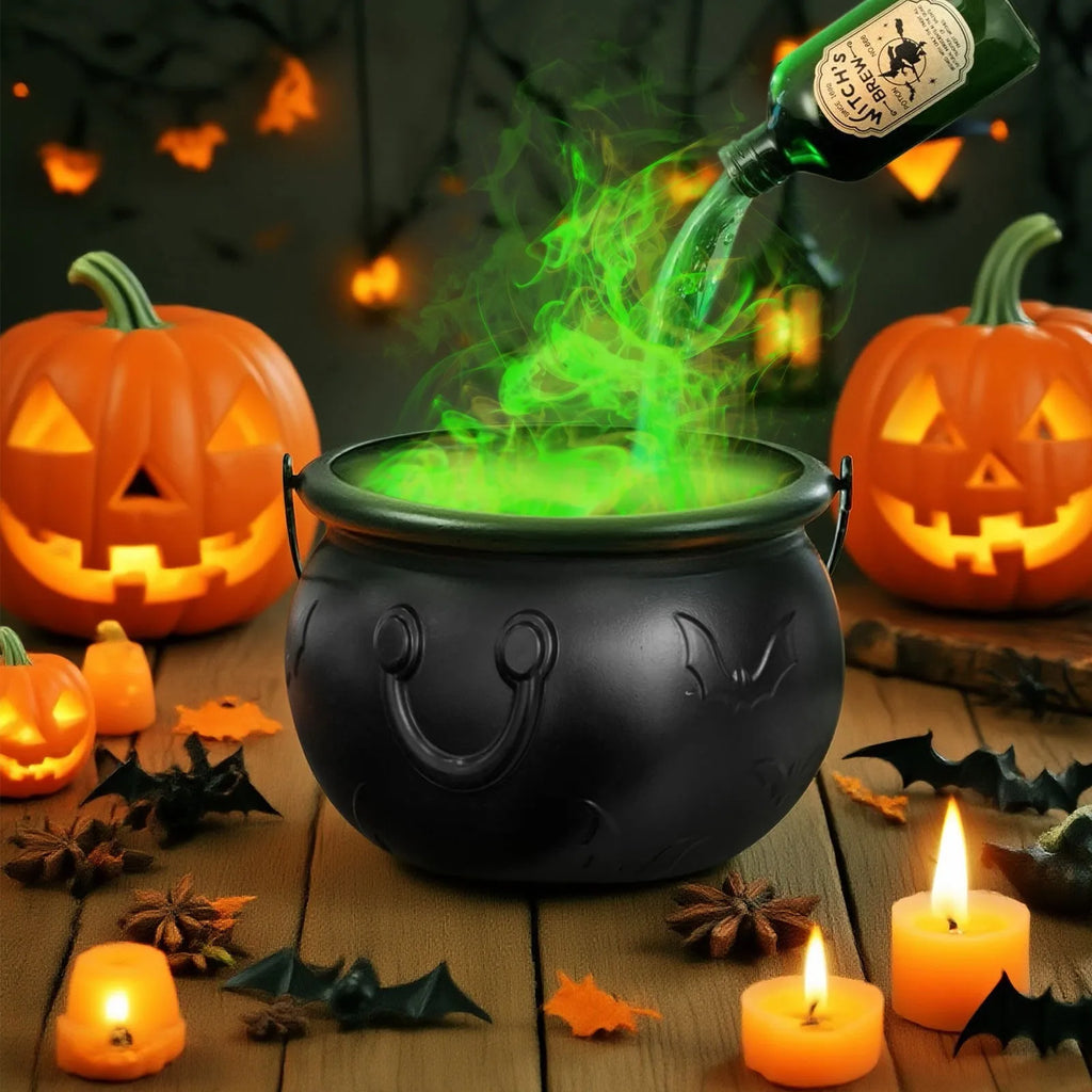 Halloween Decorations Indoor - Witch's Cauldron With Magical Bottles & Fog Maker, Floating Potion DIY, Party Decoration