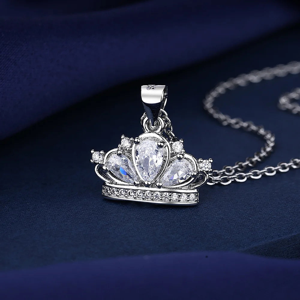 925 Sterling Silver Necklace For Women Round Pendent Sparkling Pave CZ Necklace Fashion Anniversary Birthday Jewelry Gifts N325