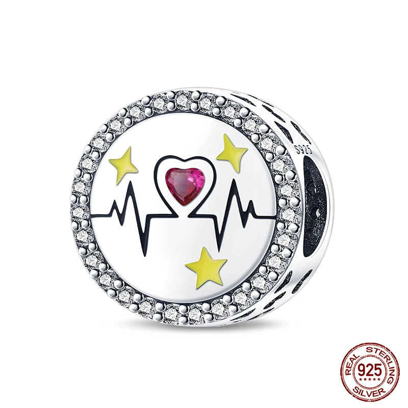 925 Sterling Silver Romantic Heart Series Charms Beads Fit Qikaola 925 Original Bracelet DIY Mother's Day Jewelry Gifts