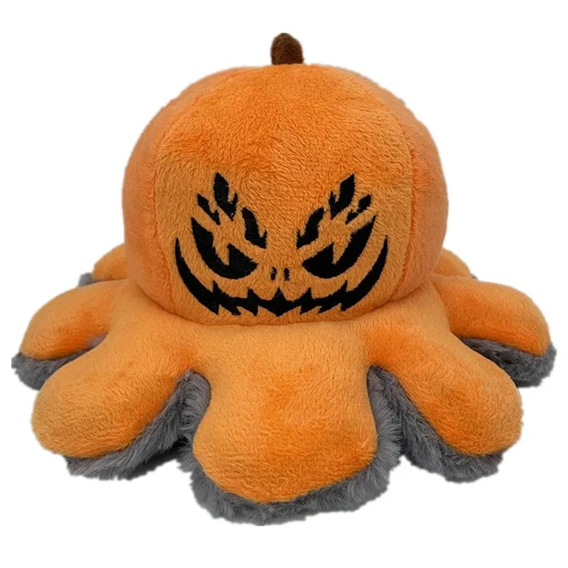 Halloween Pumpkin Octopus Plush Doll Flip Two Sides Plush Toy cute Child Adult Face Changing Atmosphere Decoration Gifts