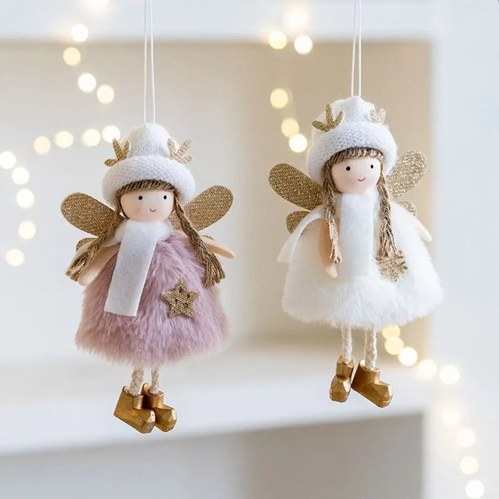 Angel Girl Christmas Angel Doll Drop Ornaments Hanging Pendant Plush Toy Pendant Old Man Snowman Party Gift Xmas Tree Pendant