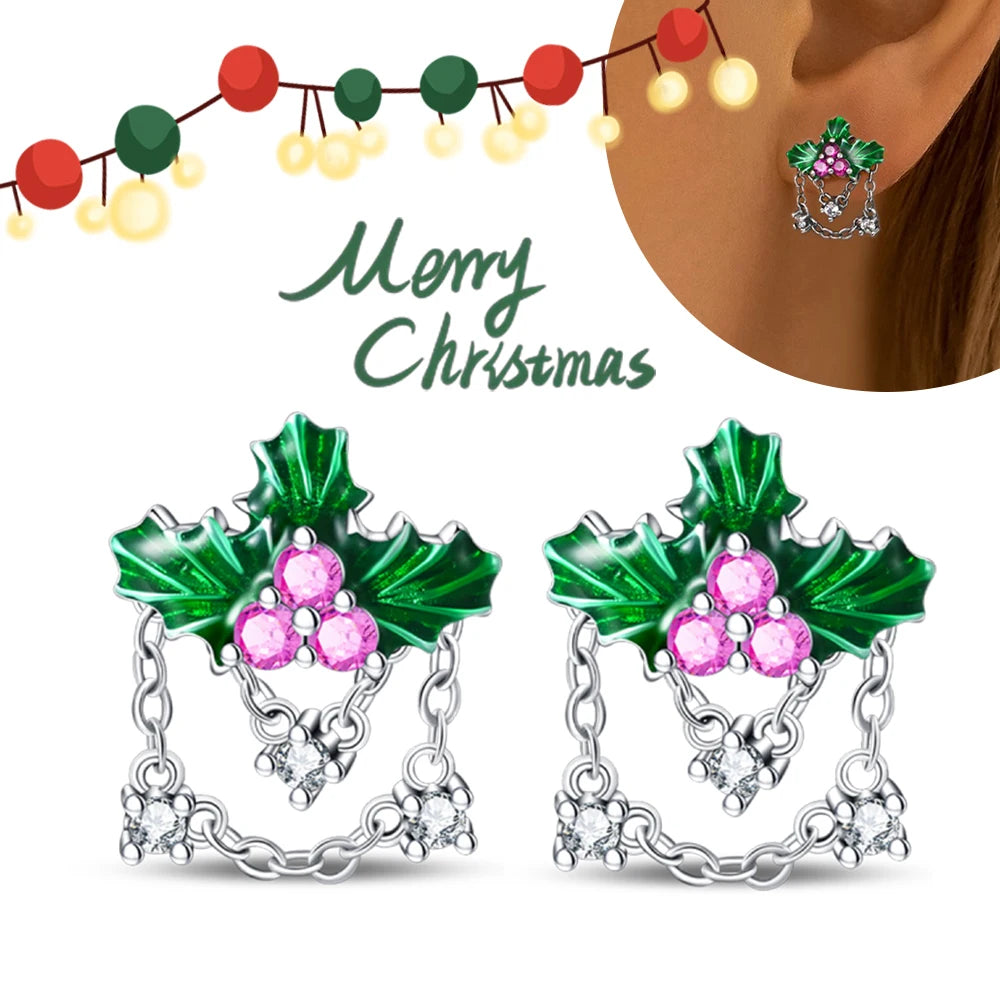 Halloween Pumpkin Bat Ring Earrings halloween charms silver 925 Earring For Women Punk Men's Earrings Fit Party Jewelry Gift