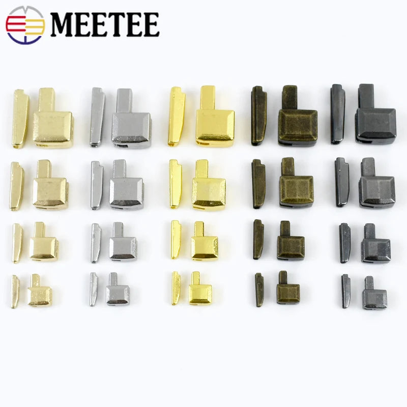 10-50Sets Meetee 3# 5# 8# 10# Open-End Zipper Tail Stopper Clothes Zippers Slider Bottom Socket Repair DIY Sewing Accessories