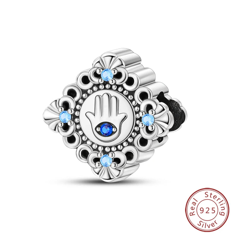 100% Real 925 Sterling Silver Classic Devil's Eye Charms Beads For Women Fit Original Qikaola Bracelets Fine DIY Jewelry Making