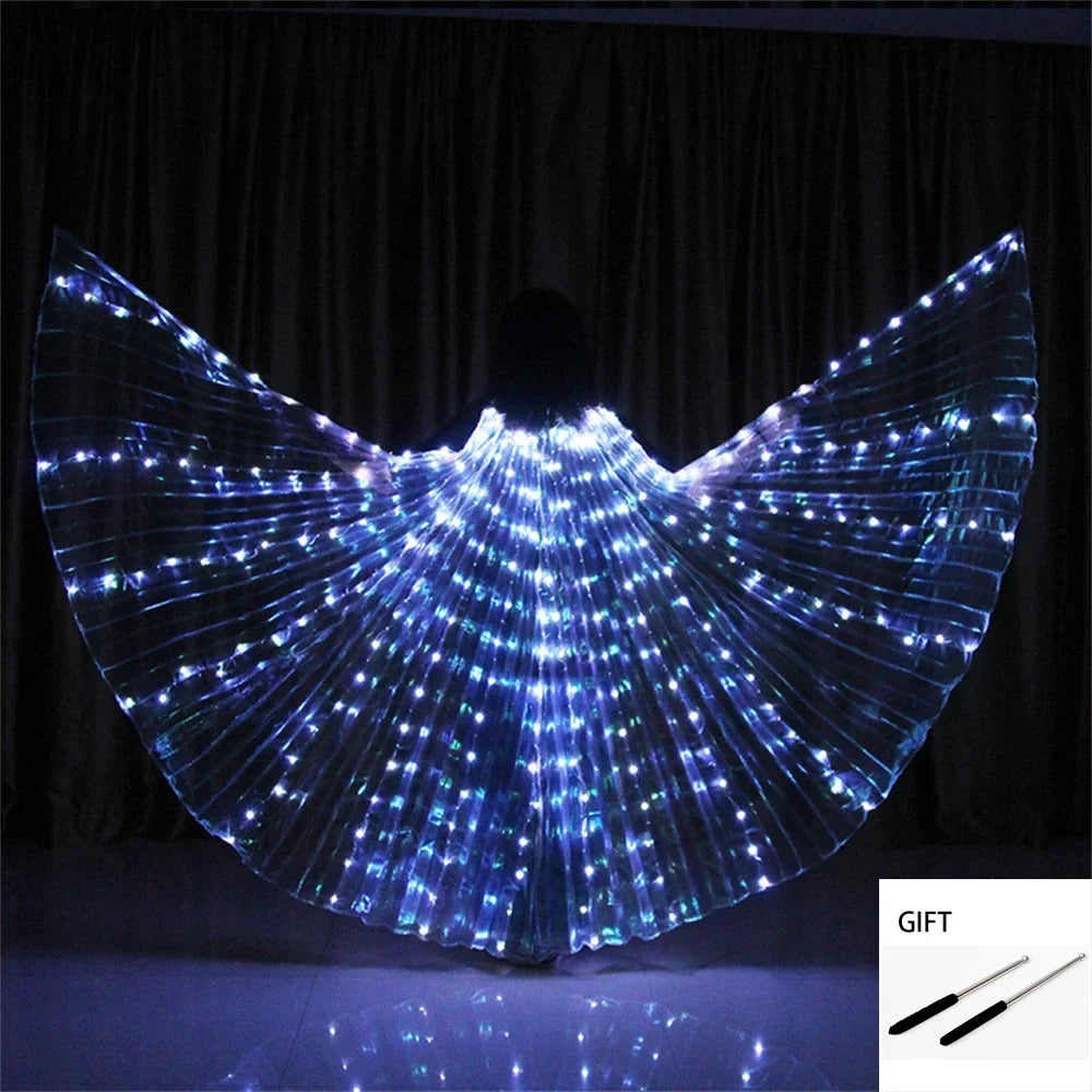 Belly Dance LED Isis Wings Both Sides Fluorescent Butterfly Performance Belly Dancing Bellydance Carnival Led Costumes Shows