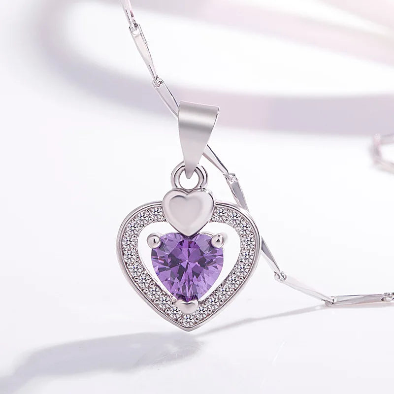 925 Sterling Silver Necklace Pendant Zircon High Quality Chain For Women Luxury Fashion Wedding Engagement Jewelry Party Gifts