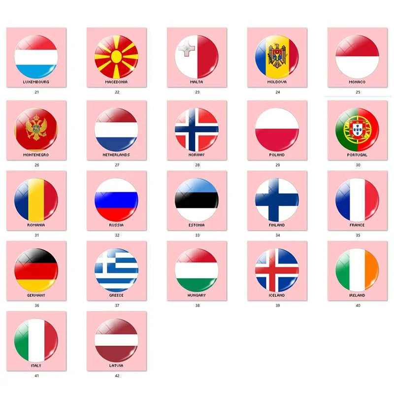 Europe Countries Flag Glass Ball Keychain Russia France Spain UK Italy Poland Ukraine Flag Keyring Travel Gift