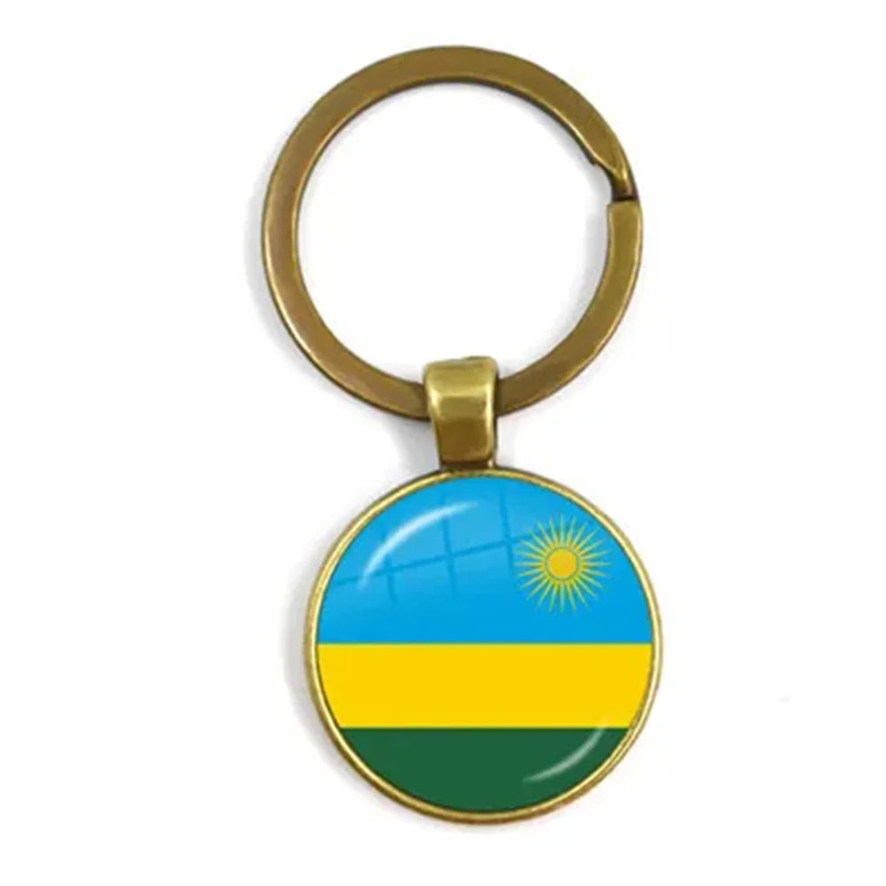 Western Sahara,Guinea,Saint Helena,Niger,Guinea-Bissau,Benin National Flag Keychain 25mm Glass Cabochon Key Rings For Gift