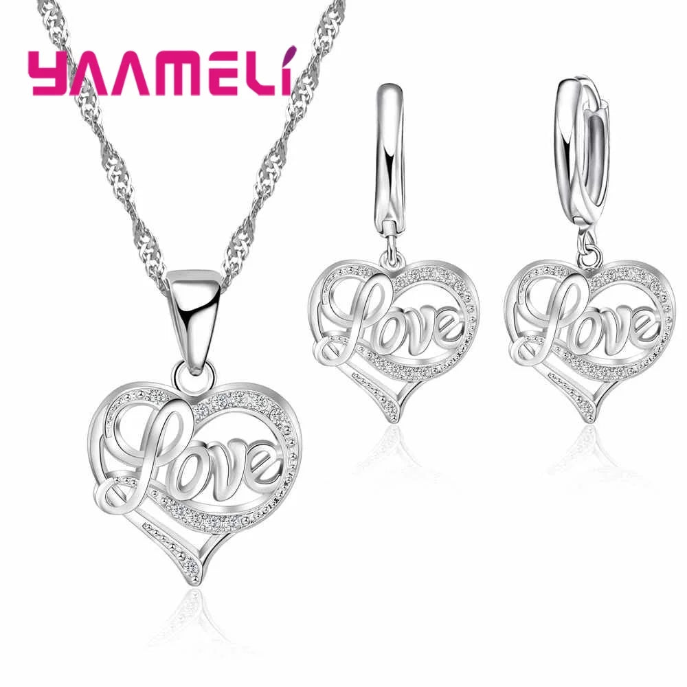 Factory Price Top Quality Wedding Jewelry Accessories 925 Sterling Silver Necklace Earrings Pendants