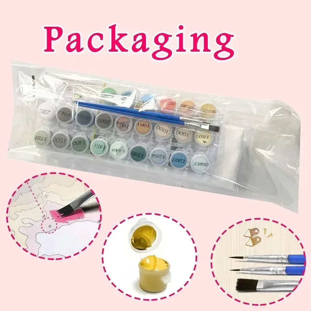 MINISO Oil Painting By Numbers Lady Knight Dark Demon Drawing Canvas DIY Pictures By Numbers Home Decor 