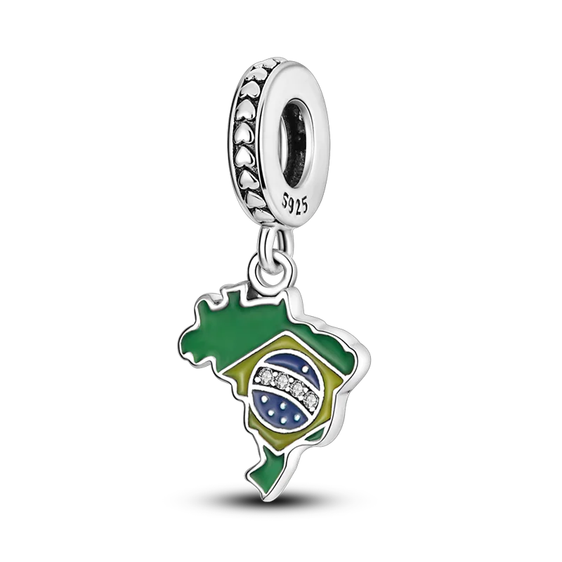 New 925 Sterling Silver Cactus Four Leaf Clover Charm Spring Green Series Bead Pendant For Original Beads Bracelet DIY Jewelry