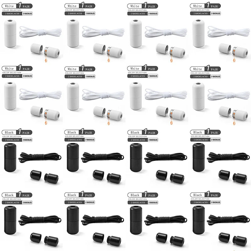 Elastic No Tie Shoelaces Semicircle Shoe Laces For Kids and Adult Sneakers Shoelace Quick Lazy Metal Lock Laces Shoe Strings