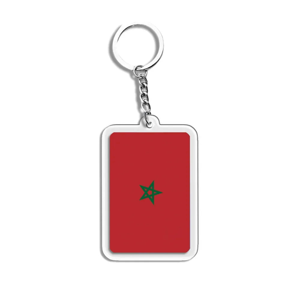 National Flag Keychain Serbia Spain Argentina USA Brazil France Portugal Denmark Poland Tunisia Flags Football Keyring Gifts