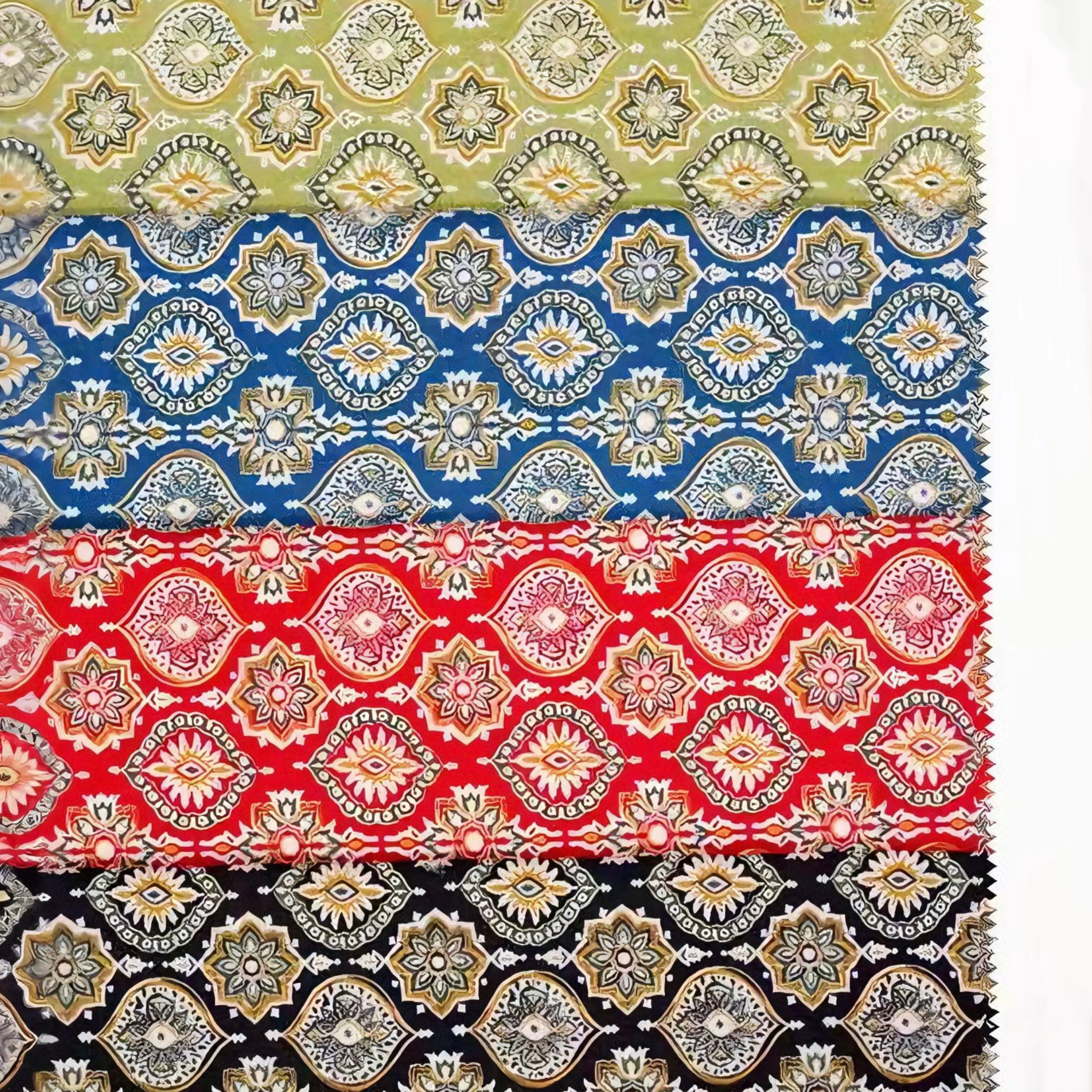 Ethnic inspired Patterned 100% Cotton Fabrics Perfect for DIY Fashion Garment Design Stylish Home Decor Intricate Handicraft