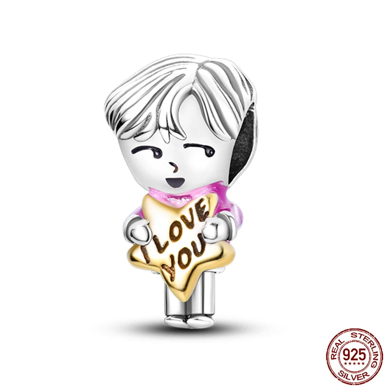 new in Real 925 Sterling Silver Boys and Girls Bicycle Charms Beads Fit Qikaola 925 Original Bracelets Fine DIY Jewelry Making