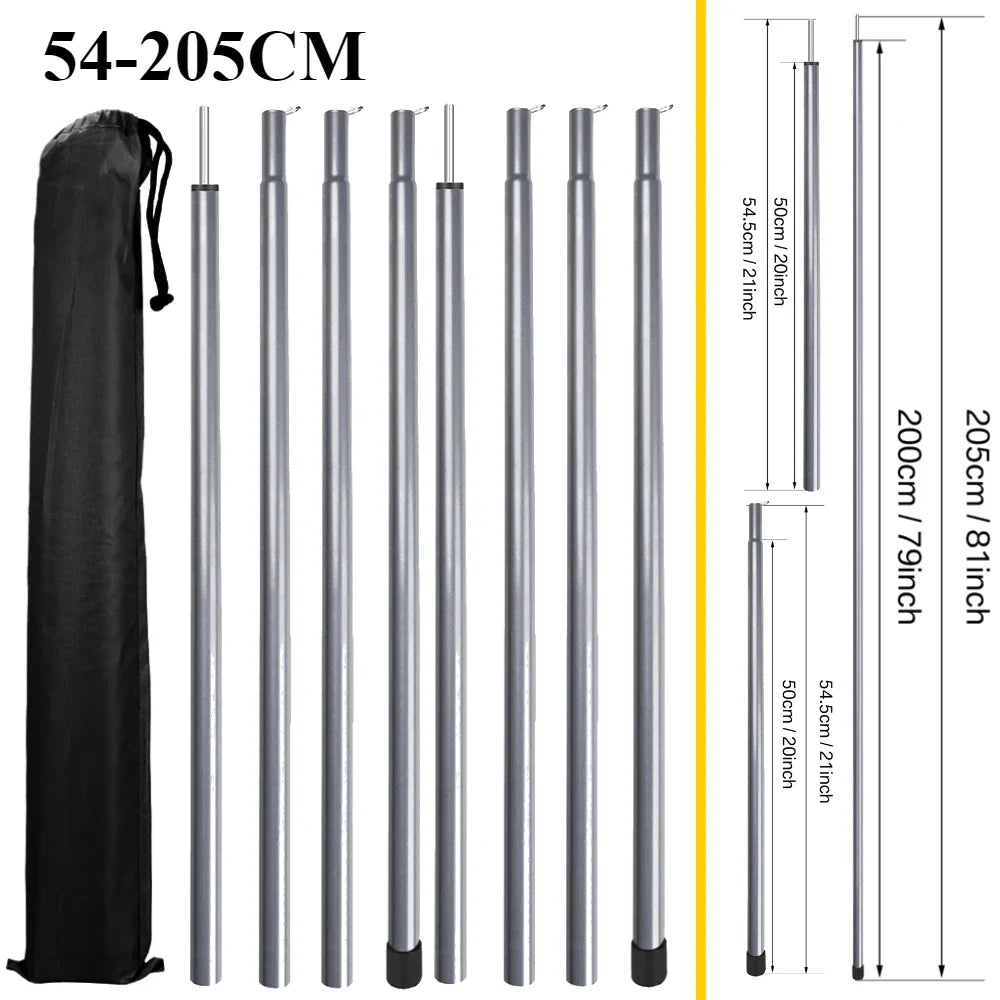 Set of 2 Tent Poles for Tarp Adjustable Camping Tarp Poles Collapsible Tent Pole for Backpacking Hiking Awning Canopy Shelter