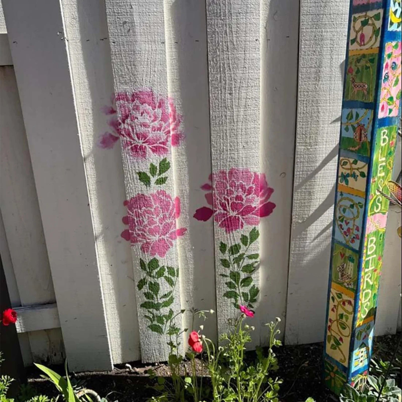 Garden Fence Large Flower Template Diy Handicraft Painting Template Inkjet Painting Template Wooden Wall Canvas Drawing Card